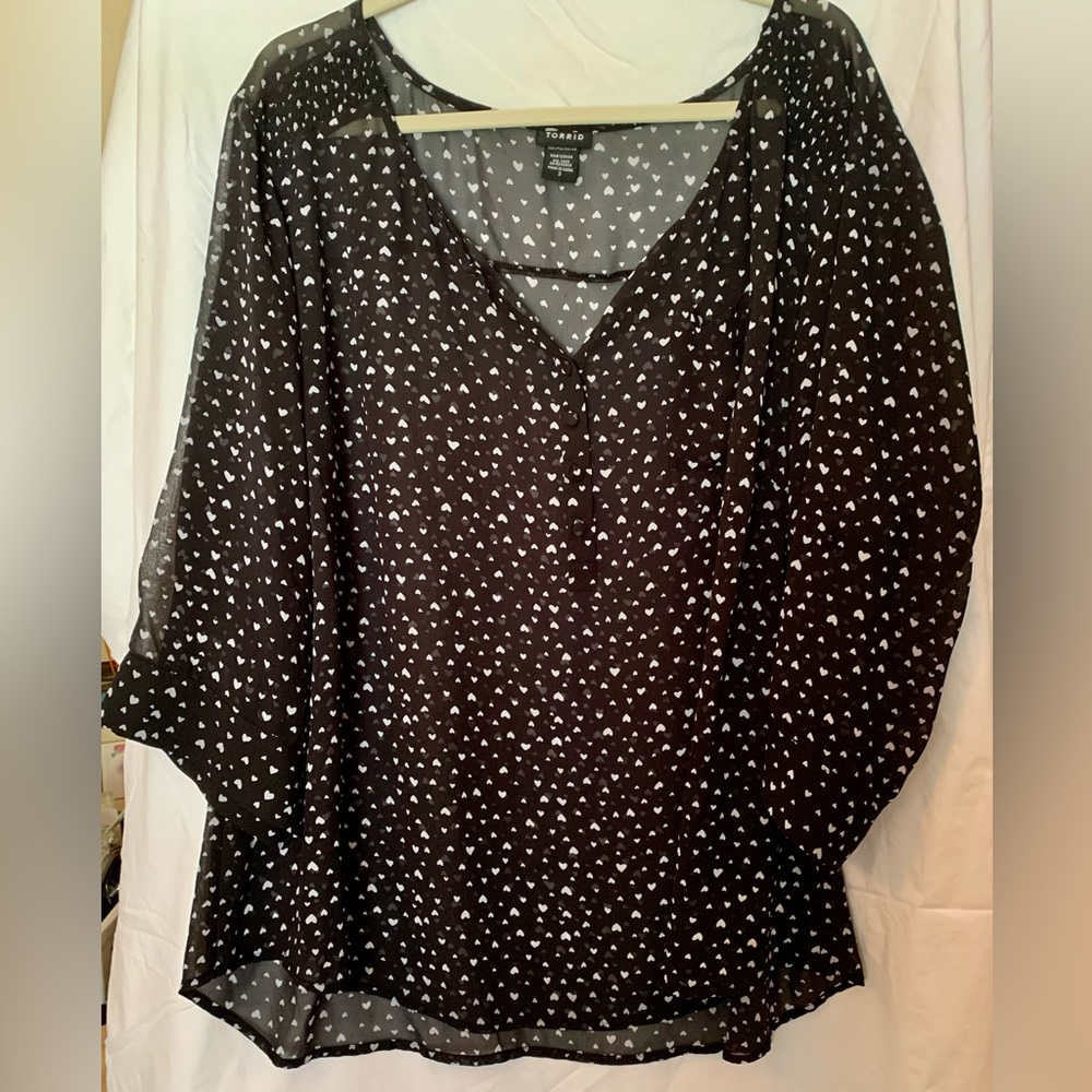 Torrid semi-sheer blouse, worn only once